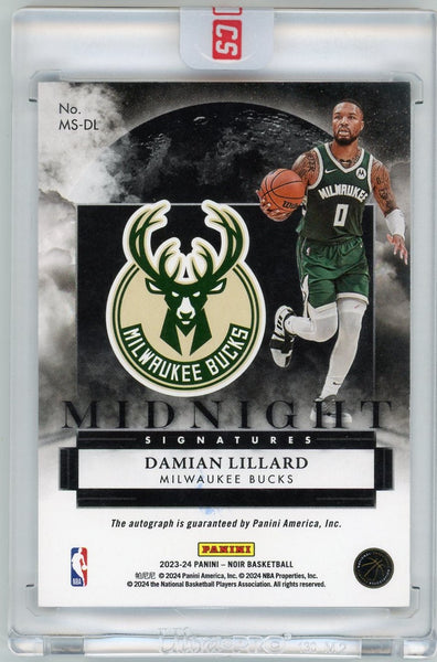 DAMIAN LILLARD - 2023/24 Basketball Panini Noir Midnight Signatures Auto 11/49