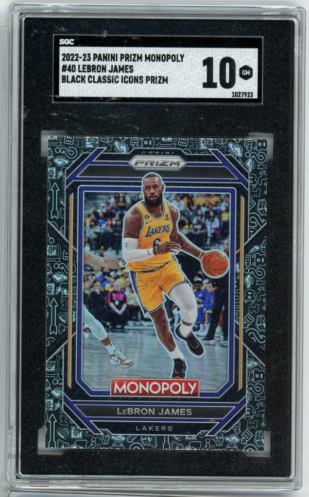 Lebron James - 2022-23 Basketball Prizm Monopoly Icon Black Sgc 10 