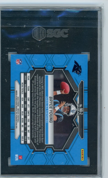 BRYCE YOUNG - 2023 Football Mosaic Silver Rookie Debut SGC 9.5