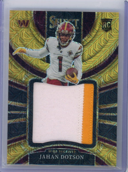 JAHAN DOTSON - 2022 Football Select Gold Rookie Patch 5/10