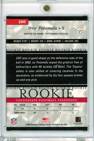 Troy Polamalu - 2003 Football Elite Rookie Card 009/100